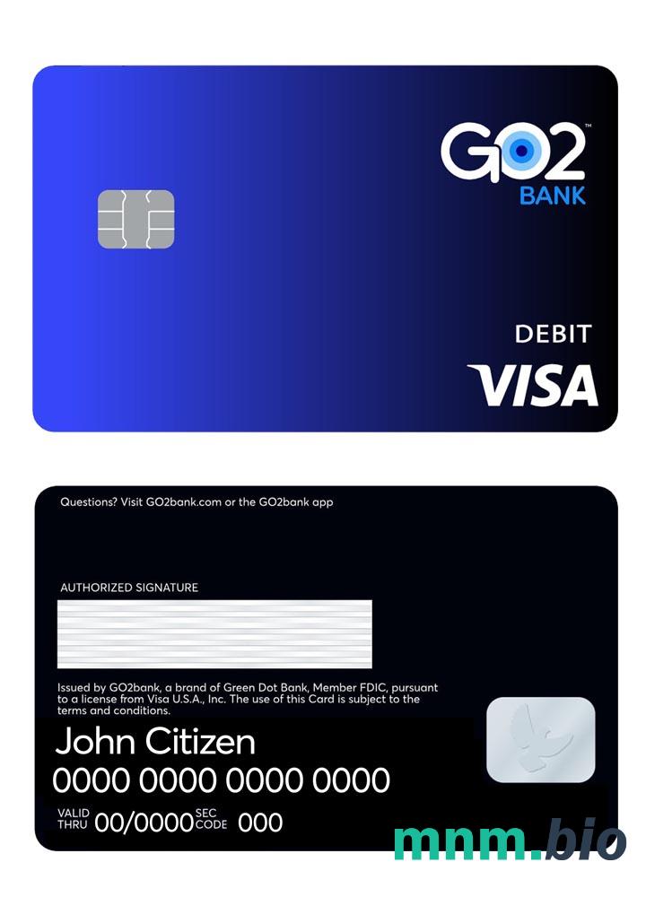 GO2 bank visa debet karta przykład w formacie PSD